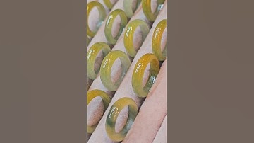 Nhẫn cẩm thạch đẹp Hoàng Phỉ nguyên khối, cẩm thạch thiên nhiên Myanmar chính tông GMT JADE