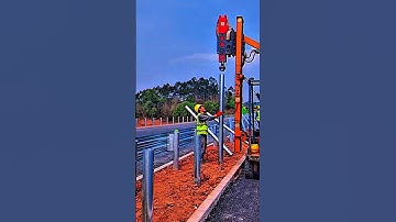 Workers Installing Guardrails on a New Road- Good tools #craftsmanedge