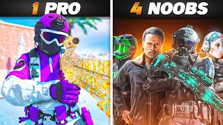 Can 4 Noobs Beat 1 Pro