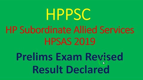 # HPPSC #HPSAS # RESULT HPPSC HPSAS 2020 Prelims Revised Result| Answer Key| Cutoff Marks Released