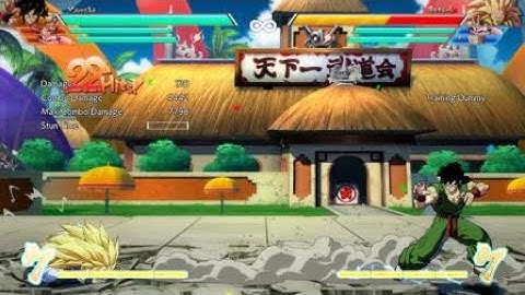 DBFZ Yamcha Midscreen BnB on Short Characters w/ Goku Blk assist (4.4k Meterless)