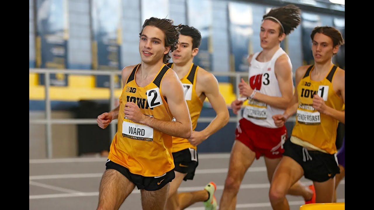 indoor track and field Hawkeye Invitational in Iowa City mens preliminary 1 mile