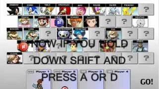 Super Smash Flash 2 Character Select Menu