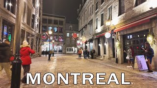 Montreal, Quebec - Night Walk in Old Montreal - February 2024