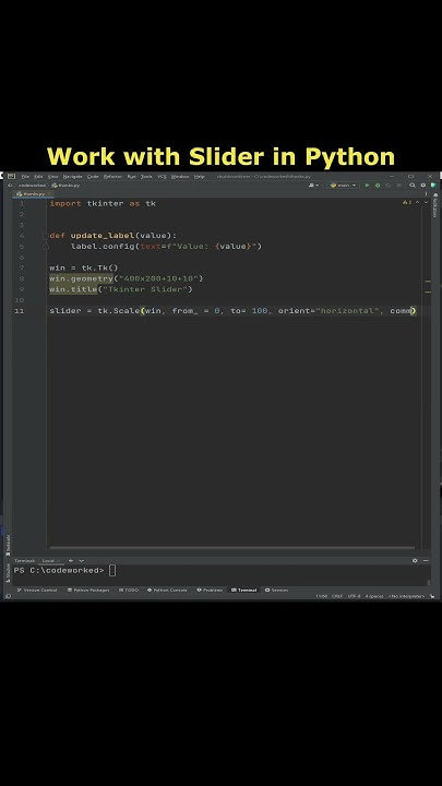 Slider Python #pythonslider #tkinter #pythonforbeginners - YouTube