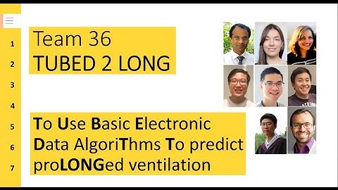 Healthcare AI Datathon 2020 Best Potential Award: TUBED 2 LONG