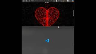 This is a beautiful animated webpage with heart particles and a cool interactive design.