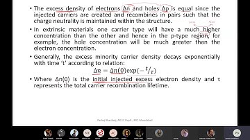 KEC 058 OFC Lecture 34:Internal quantum efficiency Internally Generated Optical Power Carrier lifeti