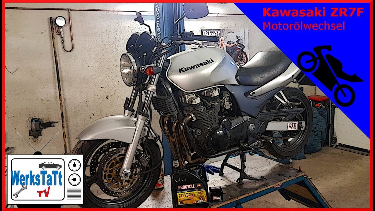 ▻Kawasaki Z750F(ZR-7)◅ Motorölwechsel [Change Engine Oil on a