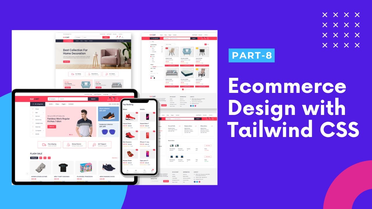 Ecommerce Design with Tailwind CSS Bangla Tutorial - 08 Banner - YouTube