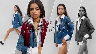 Different poses to try at a photoshoot BTS of a test shoot