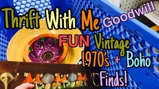 Goodwill THRIFT WITH ME | AMAZING Vintage 1970's Boho and Cottage Core GALORE!