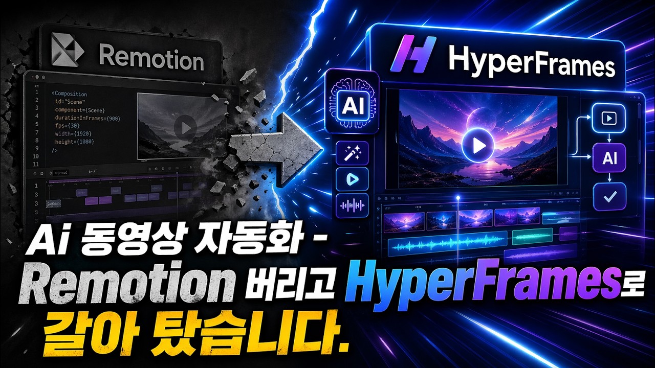 Ai 동영상 자동화 - Remotion 버리고 HyperFrames로 갈아 탔습니다. - YouTube