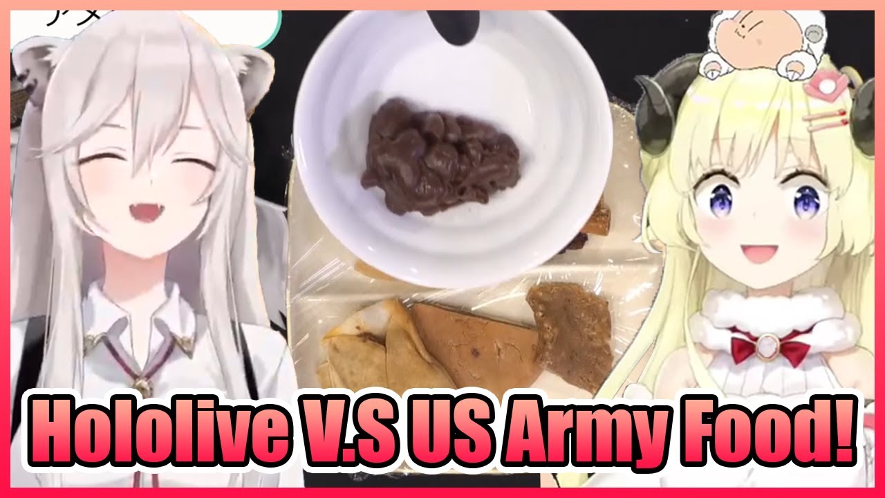 Watane Eating Botan and Watame’s Reaction to Trying US Military Combat Ration for the ...