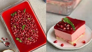 تشيز الرمان حلى بارد ويسررررسح / Pomegranate Cheese Cake️ ١٥ ثانية