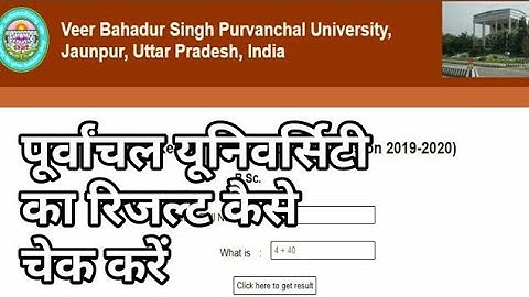 Purvanchal University Results 2021 VBSPU Result 2021VBSPU BA 2nd Year Result 2021रिजल्ट VBSPU Result