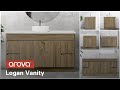 Logan Bathroom Vanity Timber Oak Look Floorstanding Freestanding Cabinet