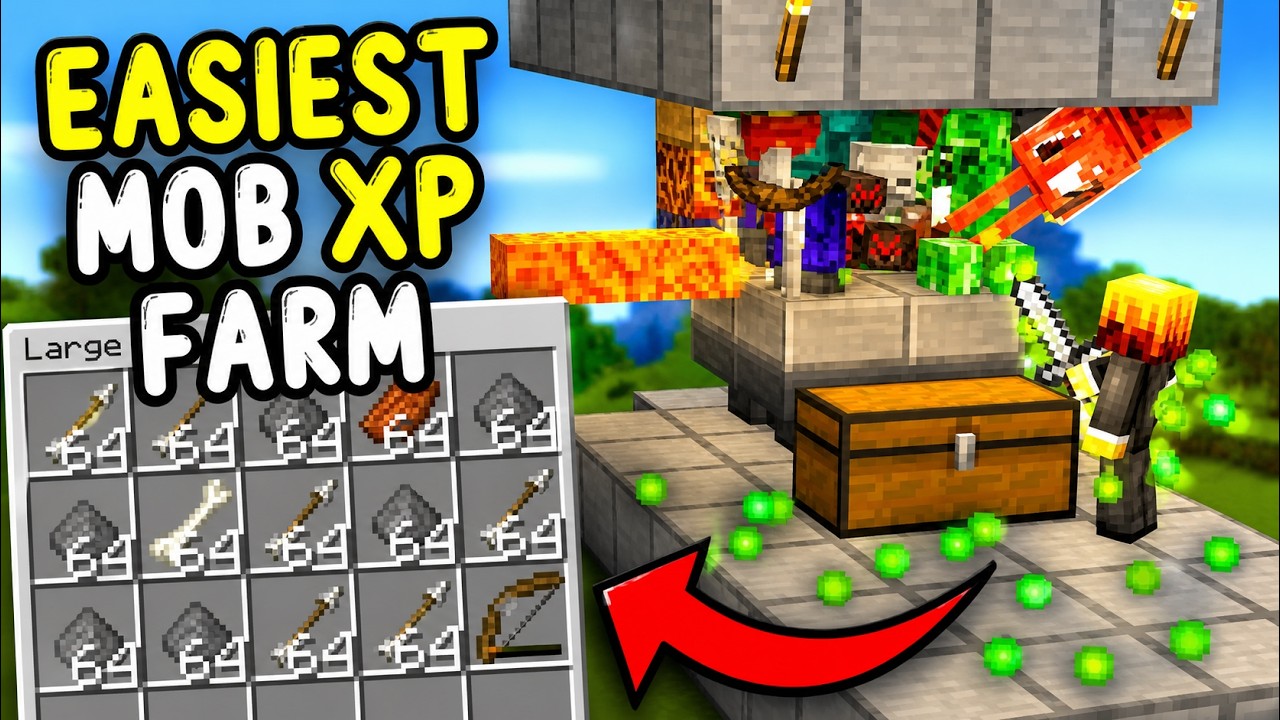 BEST XP FARM in Minecraft! 🔥 Easy Unlimited XP Farm Tutorial (🚀 Work ...