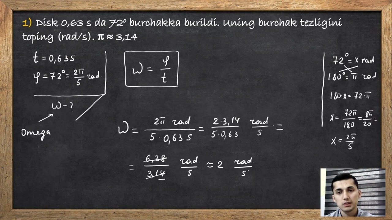 26-DARS:  Aylanma harakatda burchak tezlik.