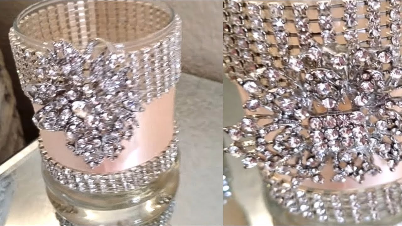 2 QUICK AND EASY BLING AND GLAM CANDLE HOLDERS DOLLAR TREE CANDLE