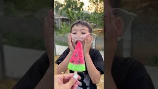 Thử thách nhắm mắt ăn kem dưa hấu và kem Celano ,ớt cay siêu ngon sự kết hợp hoàn hảo #shorts