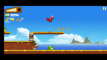 Banana Kong - In One Run Collect 50 individual bananas while riding the snake
