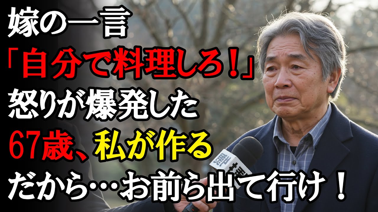【本当にあった話】嫁の言葉「自分で料理しろ！」が、私の怒りを爆発させた。いいだろう！67歳、私が自分で料理する。そして、お前らは出て行け！【感動する話】