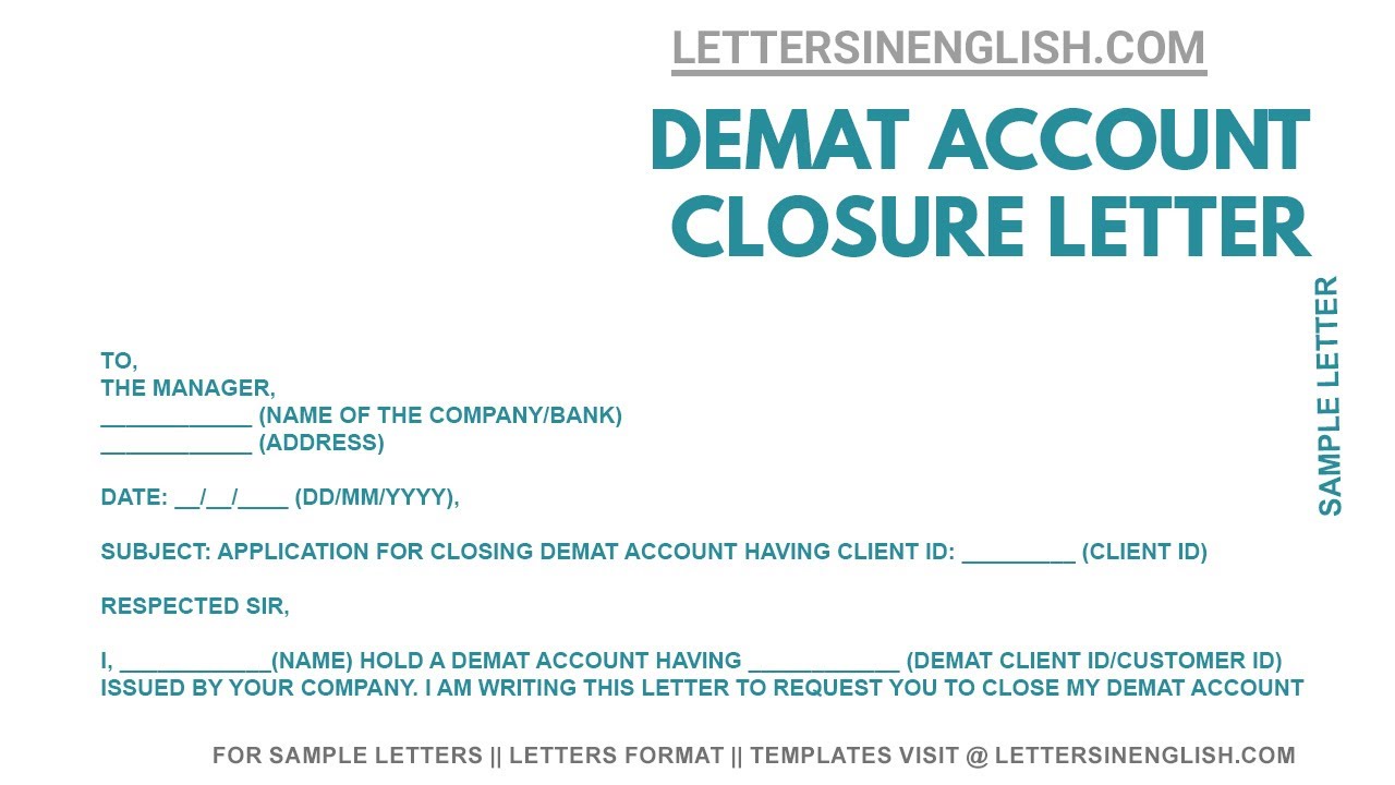 application letter for closing account