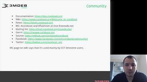 Arch4031 01 coreboot Fundamentals 18 Community