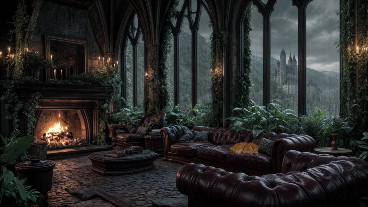 Gothic Rainy Castle Ambience 🌧️ | Safe Behind Stone Walls as the World Ends