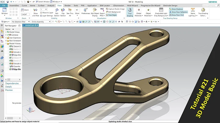 NX 12 Tutorial #21 | 3D Model Basic Beginer