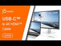 j5create USB Type- C(公) 轉4k HDMI(母) 轉接器JCA153 product youtube thumbnail