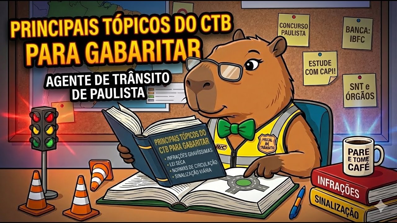 Principais Tópicos do CTB para Gabaritar: Agente de Trânsito de Paulista