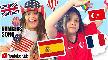 Numbers Song in 4 different languages - Count to 10 in English Spanish French Turkish | Kids Songs