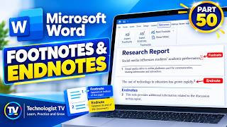 How to Insert Footnotes and Endnotes in Microsoft Word | Part 50 | Technologist TV