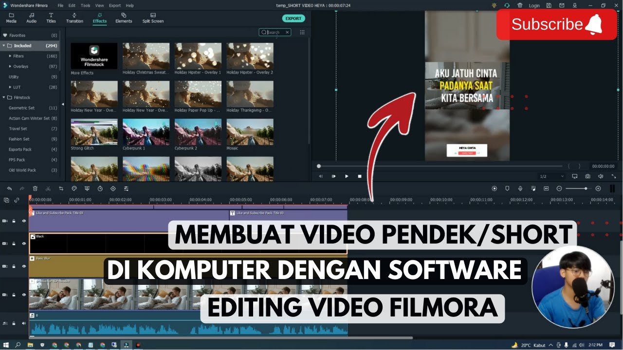 🟡CARA MEMBUAT VIDEO SHORT YOUTUBE DI PC DENGAN FILMORA - YouTube