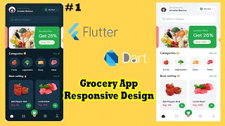 Flutter 🍃 Grocery App Responsive Design💜 Flutter development course #1
