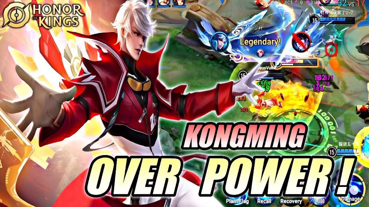 OVER POWER! KONGMING DEADLY COMBO EASY ELIMINATION ENEMY - PRO TECHNIQUE KONGMING JUNGLE | HOK