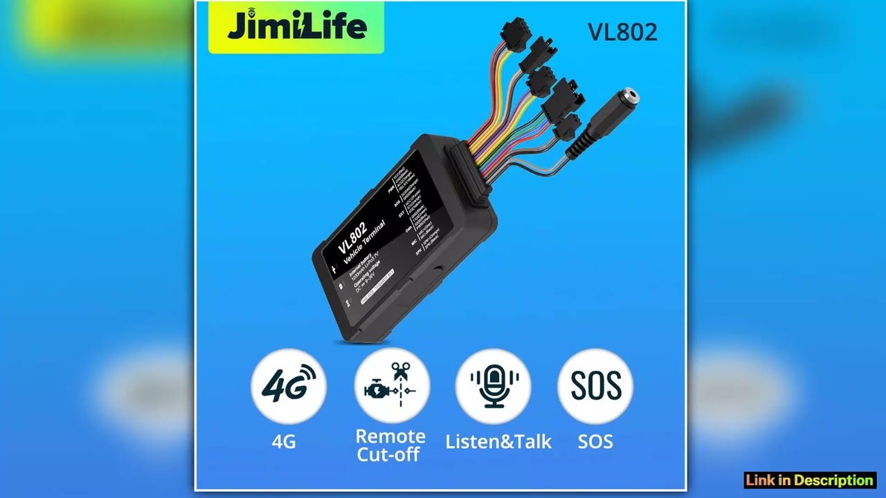 Jimi VL802 Vehicle Tracker 4G GPS Locator Car Tracking Device For Car Fleet Management Remote Cutof