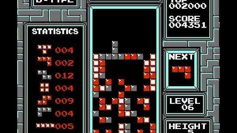 TETRIS Nintendo - B Type - Level 6 - Height 5 (HIGHEST)