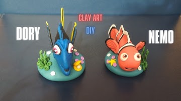 Making Dory Nemo | Disney Dory and Nemo | Easy diy with polymer clay | Clay art - Vicky25Crafts