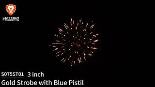 S075ST01 3 inch Gold Strobe with Blue Pistil