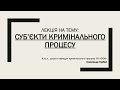 Суб'єкти кримінального процесу