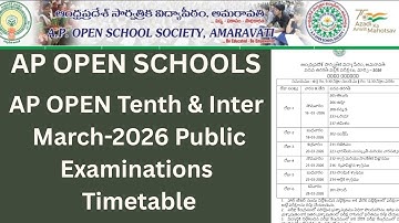💐✍️ APOSS AP Open 10th & Inter Public Examinations March -2026 Timetable 💐✍️