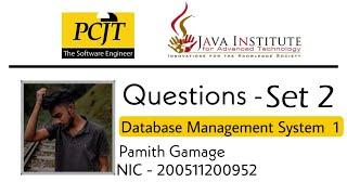 Question Set 02 | Database Management System | Java Institute