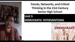 Trends, Network and Critical Thinking in the 21st century | Unit 5: Democratic Intervention