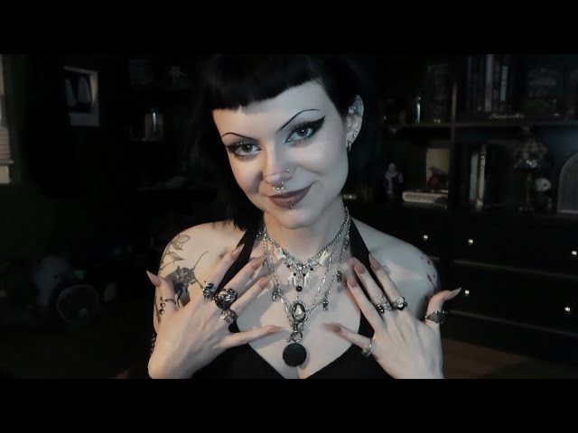 ASMR | My Jewelry Collection Tour 💍🖤 tapping, finger fluttering with rings, etc.