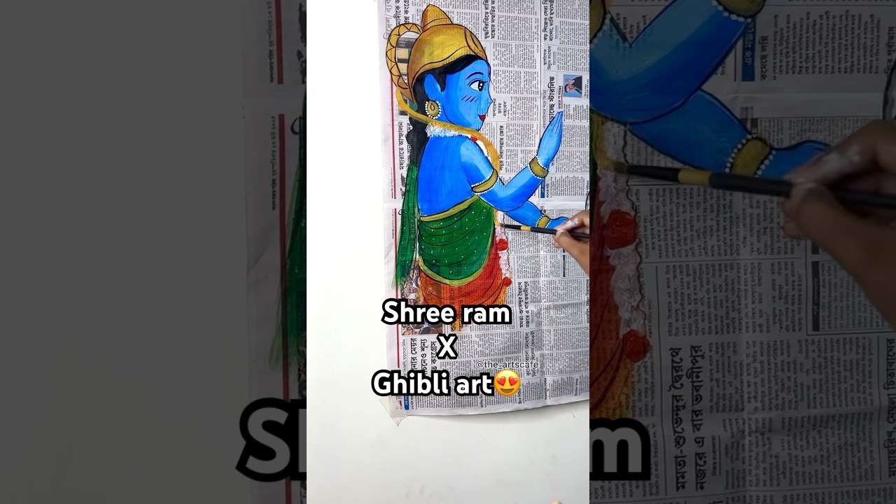 Ram Navami drawing in Ghibli Style😍 Shree Ram and Modi ji painting 