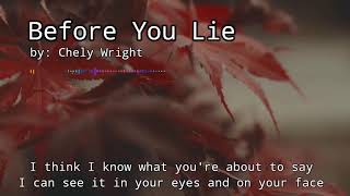 Before You Lie / Chely Wright