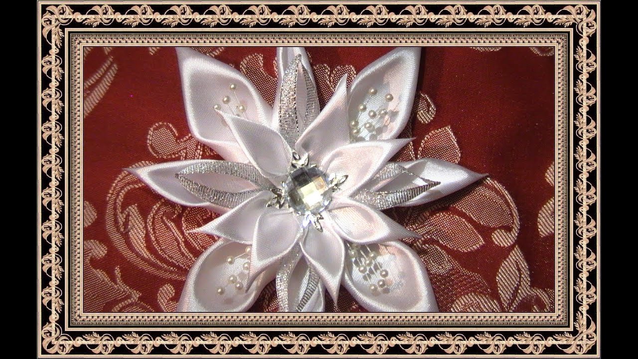 Ornement Kanzashi Flocon De Neuve - Accessoire Cheveux Vintage Pour Femme